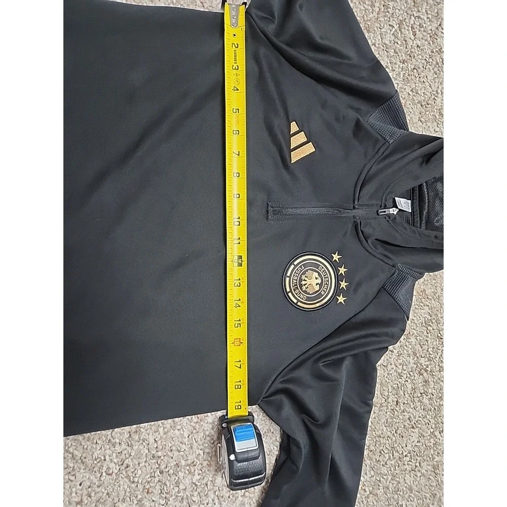 Adidas Mens 1/4 Zip Pull Over Germany Deutscher Fussball-Bund S Soccer Hoodie